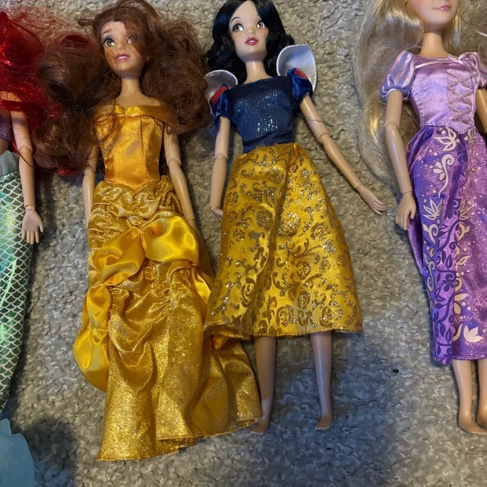 Disney Store Classic Articulated Princess Doll Collection Bundle Rapunzel Belle
